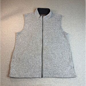 Straight Down Men XXL Gray Sweater Fleece Vest Full Zip Golf Jacket Layering